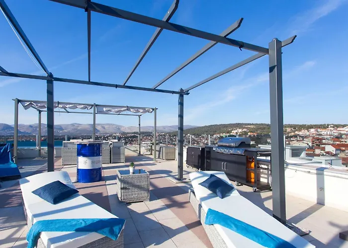 Apartmán Oceanview Deluxe Penthouse With 89m2 Living Space 90m2 Roof Terrace Trogir
